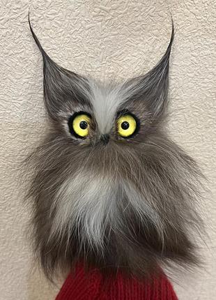 Сова с натурального меха