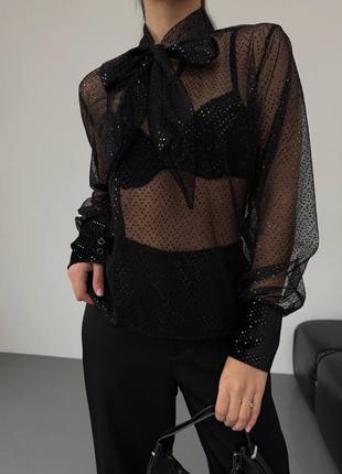 Женская праздничная блуза с блестками