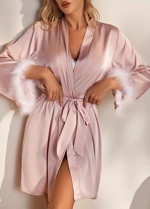 Атласный халат богема.