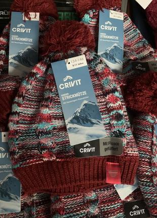 Теплая шапка для девочки crivit