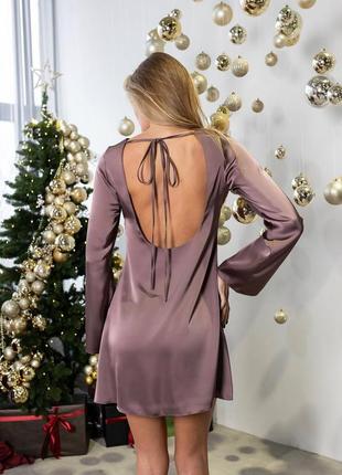 Чарiвна шовкова сукня з вiдкритою спиною (3 кольори) люкс якiсть