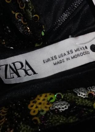 Платье мини zara пайетки размер xs 7