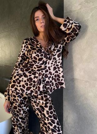 Пижама шелковая рубашка + брюки