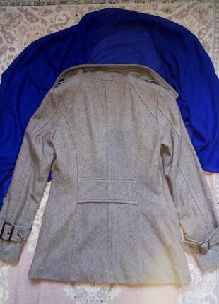 Шерстяное фирменное пальто серого цвета blue ocean2 фото