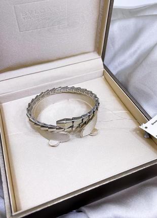 Серебряный браслет булгари bulgari массивная крупная змея змейка классика стильное тренд серебро проба 925 новое с биркой