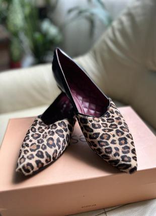 Балетки кожаные леопардовые le bon chic