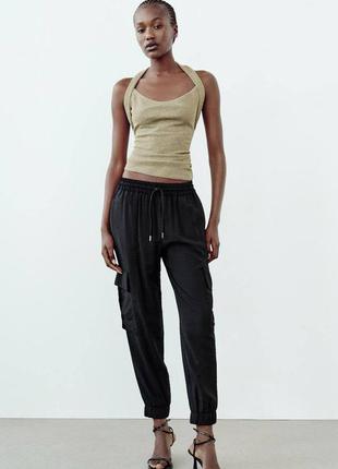 Штани-карго з еластичним поясом zara