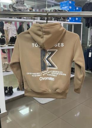 Теплая худи с капюшоном для мальчика, на велюре, фабричный китай