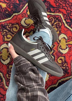 Женские кеды кроссовки adidas samba brown