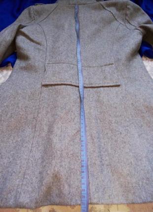 Шерстяное фирменное пальто серого цвета blue ocean5 фото