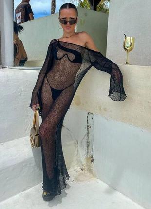 Женская длинная пляжная туника универсальная