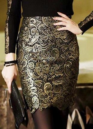 Юбка парча жаккард блестящая олд мани