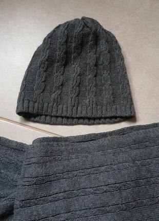 Набор шапка и шарф серые