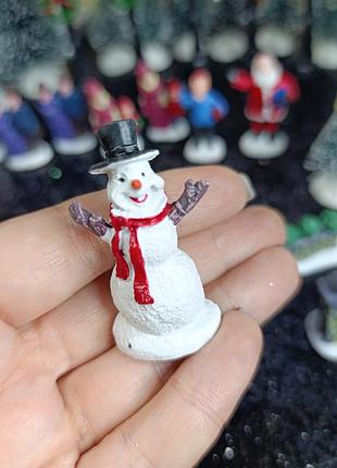 Фигурка снеговик городок декорация дома рождественская в кукольный домик