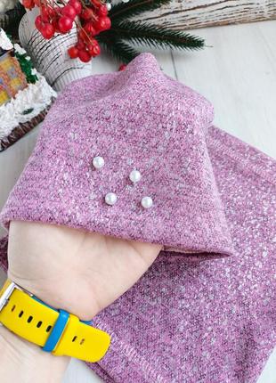 Шапка со снудом для девочки 4-5 р.