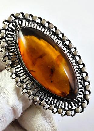 Вінтажна радянська срібна брошка "бурш". ссер.  875 проба, "зірка".