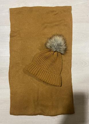 Комплект: шапка в‘язана + снуд (шарф)