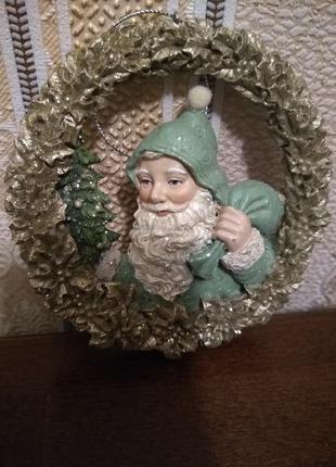 Красивая новогодняя игрушка на ёлку санта клаус