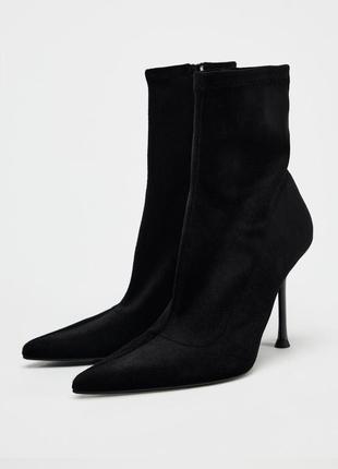 Бархатные ботильоны zara новая коллекция, маслевички zara, ботинки zara