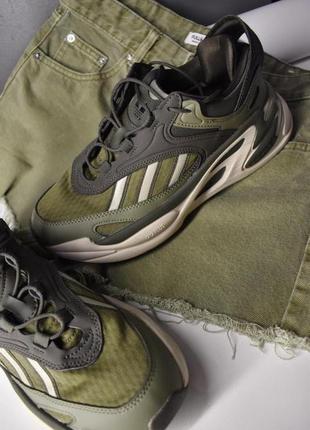 Кружевные хаки унисекс кроссовки adidas ozmorph