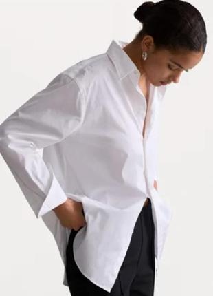 Качественная удлиненная белая рубашка/рубашка ничевина