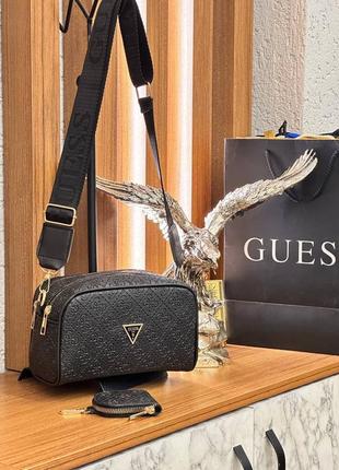 Сумка черный женская guess 2в1 сумка маленькая гесс сумочка клатч кросс-боди