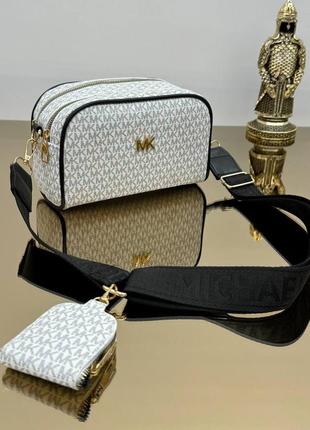 Сумка белая женская michael kors 2в1 клатч сумка маленькая майкл корс кросс-боди