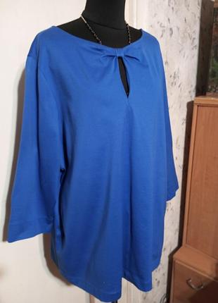 Натуральна трикотажна яскрава електрик блузка великого розміру gerry weber