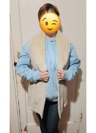 Жилетка женская на меху f&f с карманами на змейке, теплая безрукавка