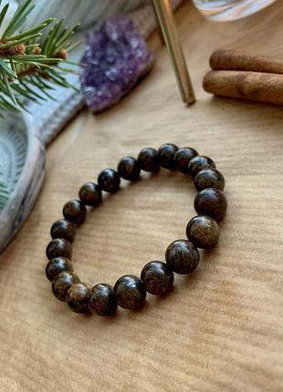 Браслет из бронзита, натуральный камень