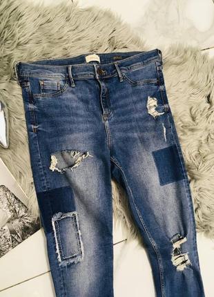 Синие джинсы скинни river island3 фото