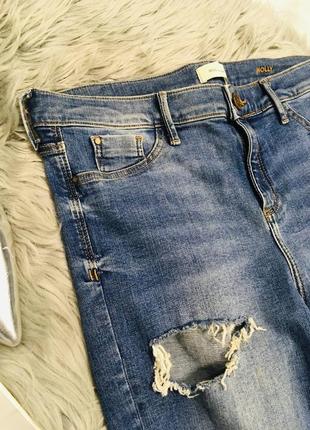 Синие джинсы скинни river island4 фото
