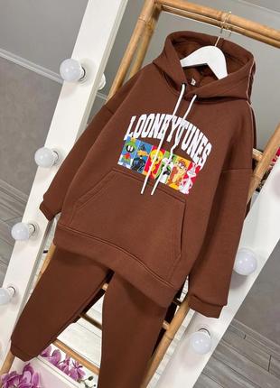 Стильный и модный, очень теплый костюмчик, 
ткань турецкая 3нитка пенье на флисе