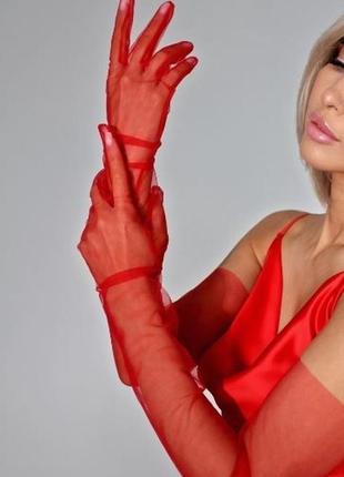 Фатиновые длинные перчатки 721