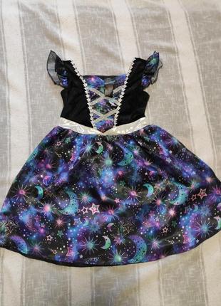 Карнавальное платье ночника, звездное небо на 3-4роки