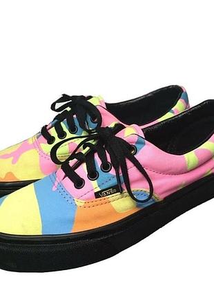 Кроссовки кеды для скейтбординга vans era multi-neon camo унисекс