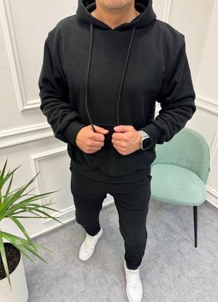 Флісовий зимовий чоловічий костюм спортивний комплект худі і штани теплий базовий