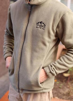 Дуже тепла флісова полар кофта бомбер на блискавціз вишивкою на хутрі