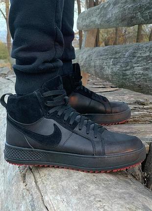 Зимові шкіряні кросівки на хутрі skateboardową Nike SB