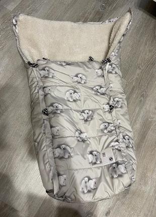 Зимовий конверт дитячий в прогулянкову коляску для немовлят теплий на хутрі