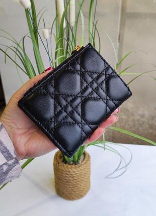 Мини кошелек женский кожаный брендовый люкс качество в стиле диор
