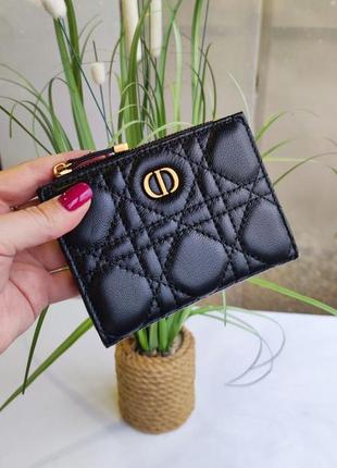 Мини кошелек женский кожаный брендовый люкс качество в стиле диор