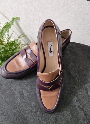 Туфли ✅clarks 40/41 original лоферы, дерби,броги, слипоны, слиперы женские кожаные