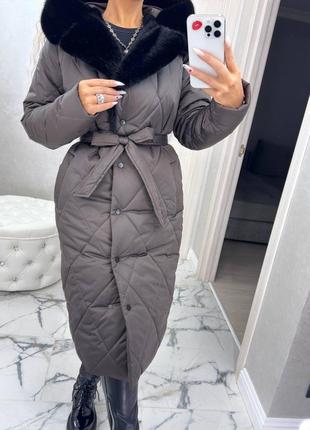 Пальто с капюшоном зима3 фото