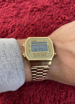 Мужские ретро часы casio a168 gold