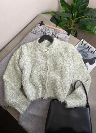 Мятный кардиган с красивыми пуговицами, размер s-m