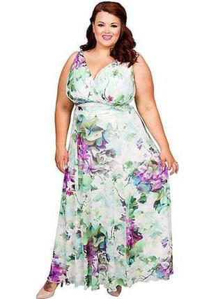 Ошатна сукня максі в квіти сітка scarlett&jo london розмір 14