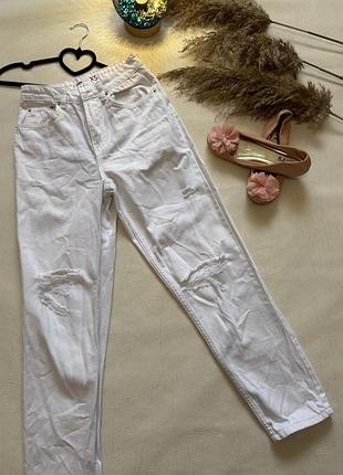 Жіночі білі джинси мом палацо