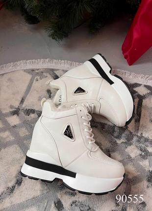 Кроссовки зимние белые теплые 36 37 38 39 40 41