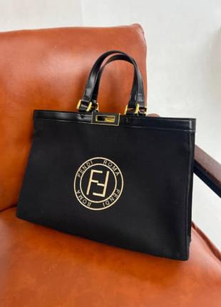 Сумка черная 40х26х14 см, текстиль, премиум качество